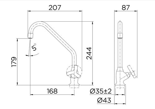 Torneira para cozinha 1/2"  Primor - Docol