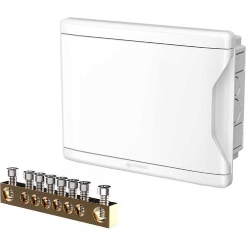 Quadro distr 16d/11n embutir com barramento 1279 - Krona