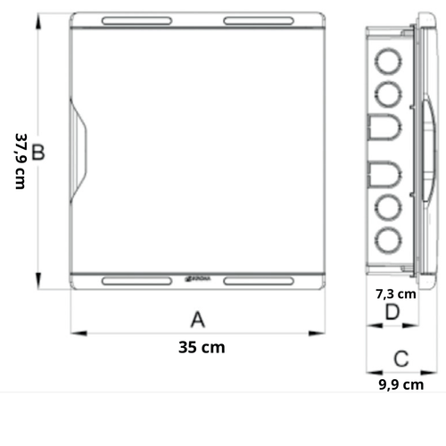Quadro sistema vdi 30x35 - embutir 1309 - Krona