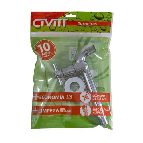 Torneira Pia Abs Cromada 18Cm C/ Arej Cruzeta - Civitt
