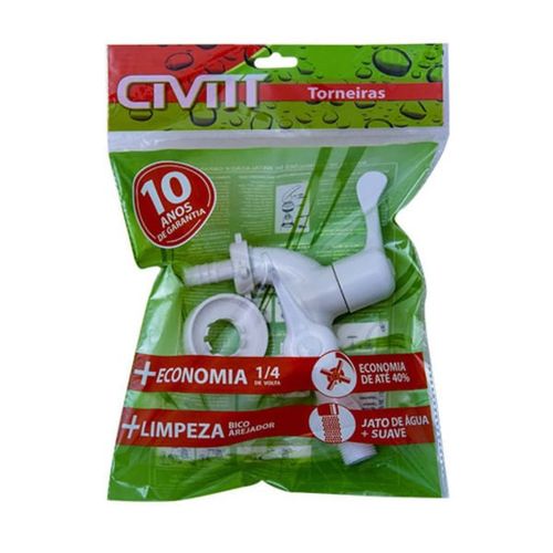 Torneira Máquina De Lavar Abs Branca Alavanca - Civitt