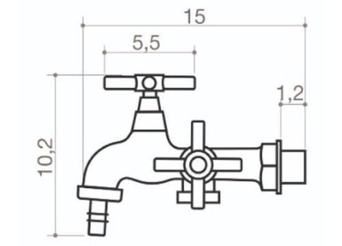 Torneira Máquina De Lavar Abs Branca  Cruzeta - Civitt