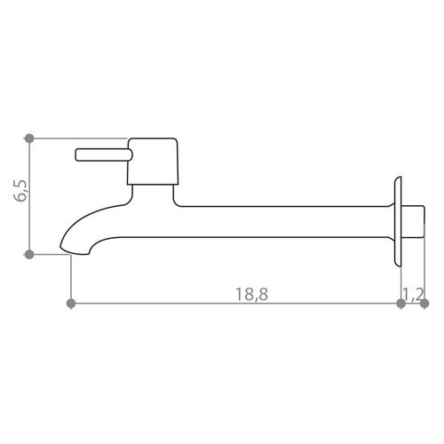 Torneira para pia de parede metal cromada 21cm 1/4 alavanca