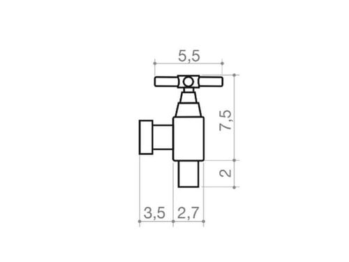 Registro Maq lavar Abs Cromado 1/2X1/2" Cruz - Civitt
