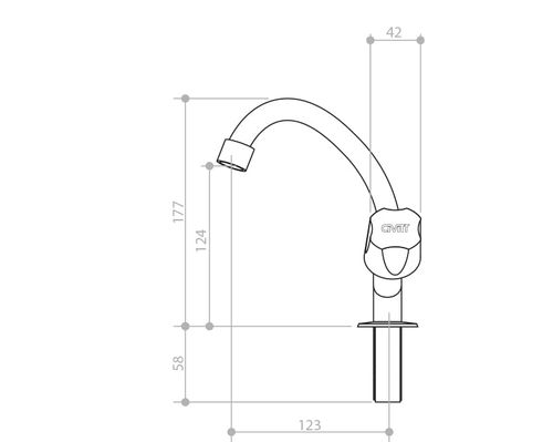 Torneira banheiro lavatório cozinha branca girar abs Civitt