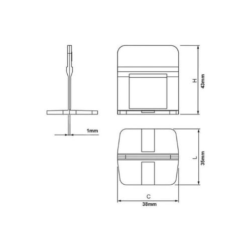 Espaçador Nivelador Eco 1 mm Azul Com 50 peças Cortag