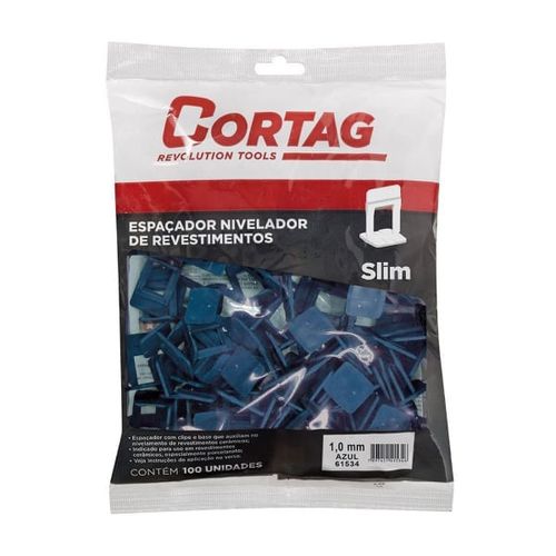 Espaçador Nivelador Slim 1Mm Azul C/100- Cortag