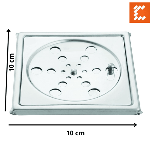 Grelha Inox 10 X 10 C/Caixilho Quadrada  - Clara Inox