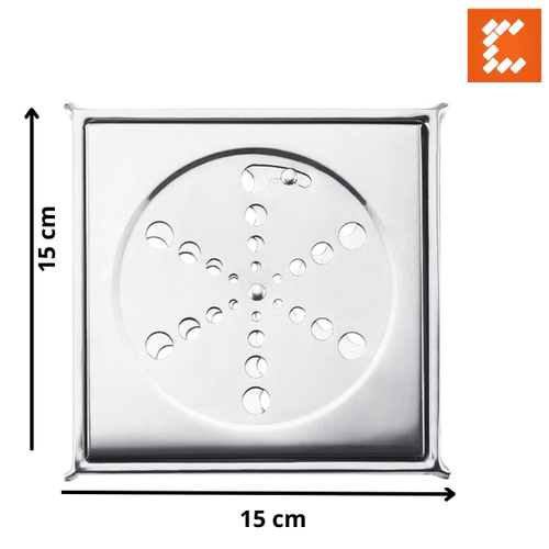 Grelha Inox 15 X 15 C/Caixilho Quadrada  - Clara Inox