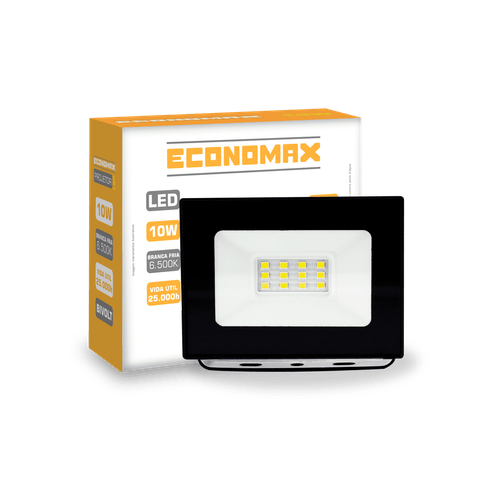 Projetor Led 10W 6.500K Branca Fria Bivolt Economax - Kian