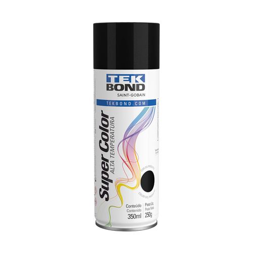 Tinta Spray Lata Preto Metálico 350 ml tekbond