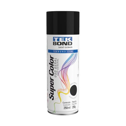 Tinta Spray Preto Fosco Lata Uso Geral 350 ml Tekbond