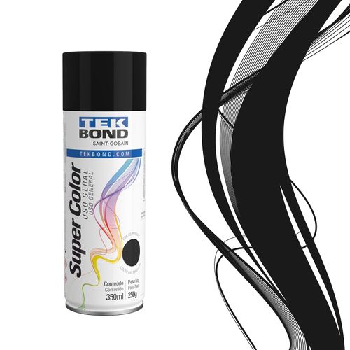 Tinta Spray Preto Fosco Lata Uso Geral 350 ml Tekbond