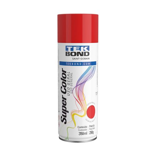 Tinta Spray Vermelho Lata Uso Geral 350 ml Tekbond