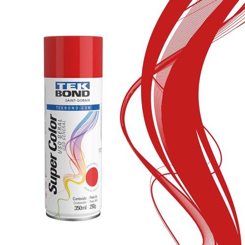 Tinta Spray Vermelho Lata Uso Geral 350 ml Tekbond