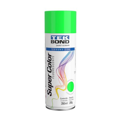 Tinta Spray lata Fluorescente Verde 350Ml tekbond