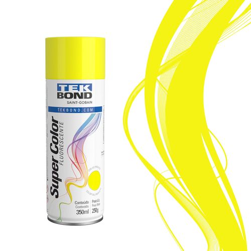 Tinta Spray lata Fluorescente Amarelo 350Ml tekbond