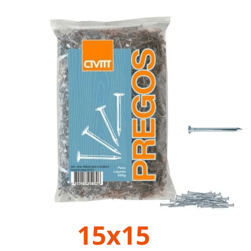 Prego 15X15 C/Cabeca Polido 400G - Civitt