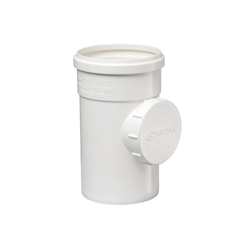 Tê de Inspeção para cano esgoto 100x75mm Krona