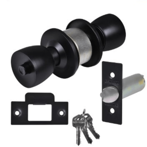 Fechadura Tubular Porta Divisória Escritório Preta 90mm