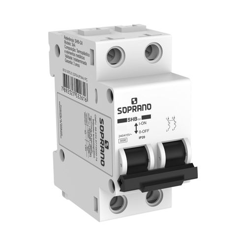 Kit com 6 Disjuntor Bipolar 70A - Soprano