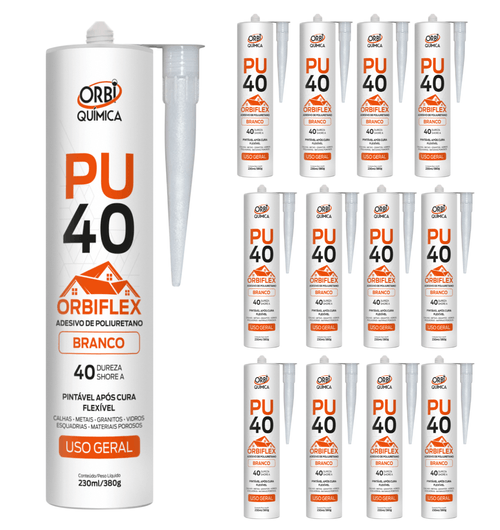 12x Pu 40 Orbiflex Selante Veda Mármore Cuba Calhas Branco