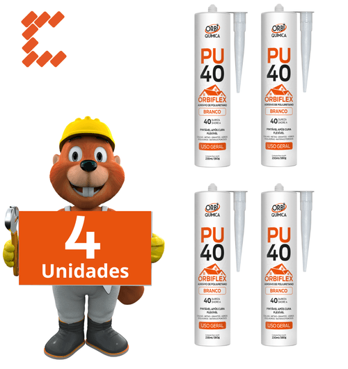 Pu 40 Selante Adesivo Silicone Orbiflex Kit C/4 Und Branco