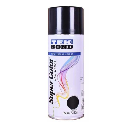 Tinta Spray Alta temperatura Preto Brilhante 350ml Tekbond