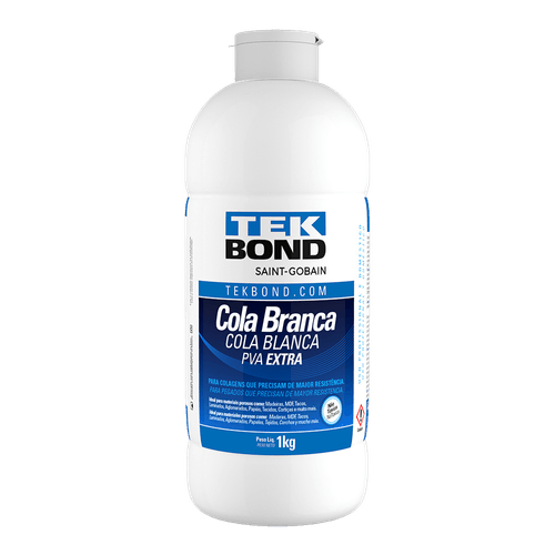 Cola Branca Pva Extra madeira papel Tekbond 1kg