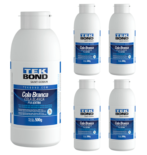 Cola Branca Madeira Papel Artesanato Kit 4 Und 500g Tekbond