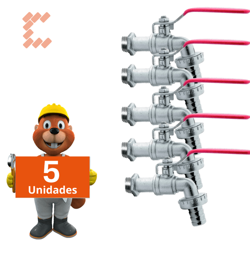 5x Torneira Esfera Alavanca Jardim Quintal Tanque 1/2 Metal