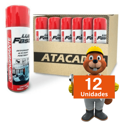 12x Óleo Lubrificante Desengripante Spray 300ml Lub fast