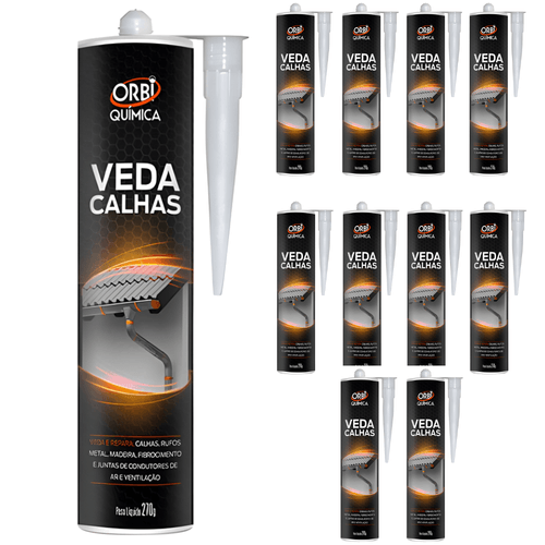 Kit 10 Veda Calha Tubo 270g Para Metal Madeira Rufus Orbi