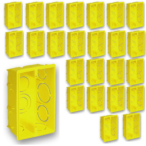 Kit 24 Caixa de Luz Amarela 4x2 Eletroduto Flex Corrugado