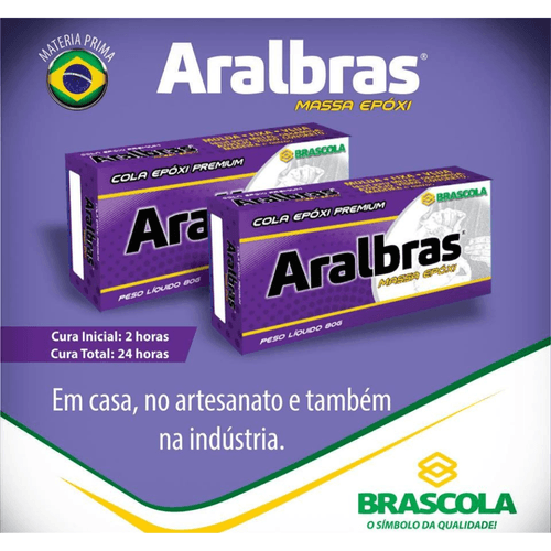 Cola Metal Vidro Cerâmica Geral Massa Epóxi 80g Brascola