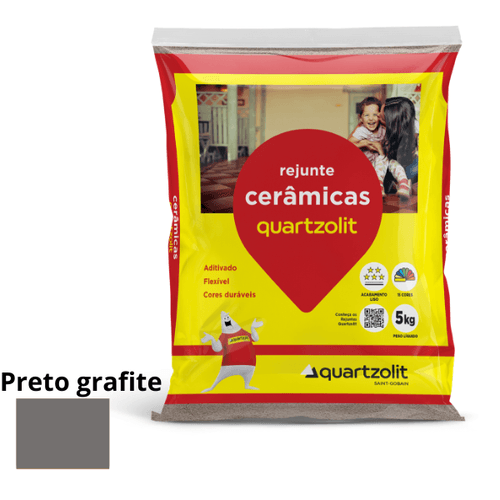 Rejunte Cerâmicas Flexível Preto Grafite 5kg  Quartzolit