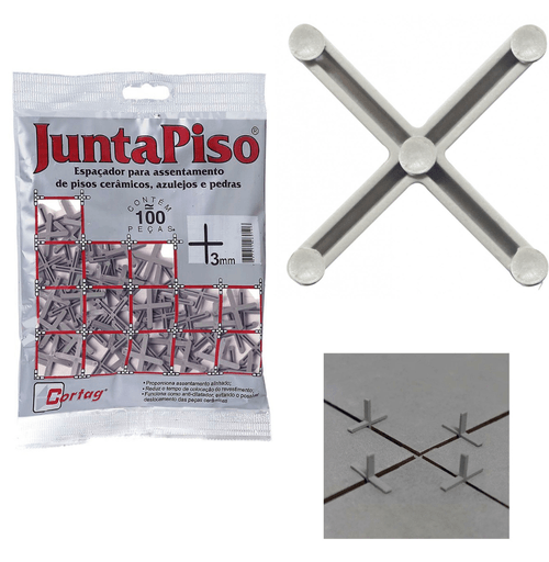 Espaçador juntapiso 3 mm com 100 peças Cortag