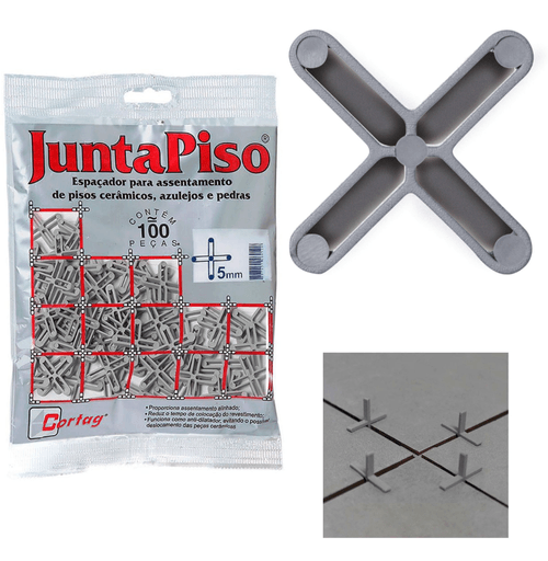 Espaçador Juntapiso de 5mm com 100 peças Cortag