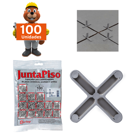 Espaçador Juntapiso de 5mm com 100 peças Cortag