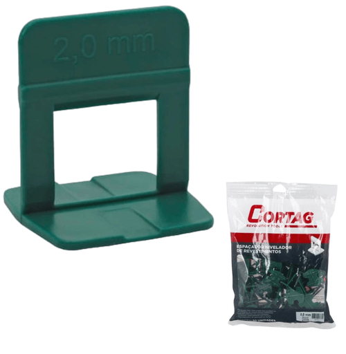 Espaçador Nivelador Eco 2 Mm Verde Com 50 peças Cortag