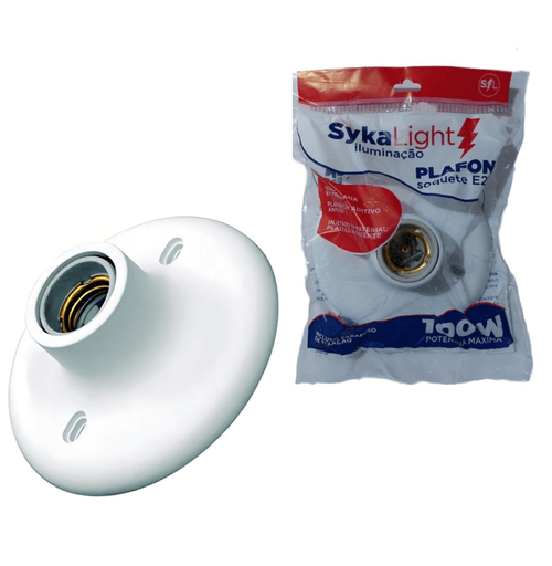 Luminária Plafon Plafonier branco Bocal E27 Plafonier bivolt