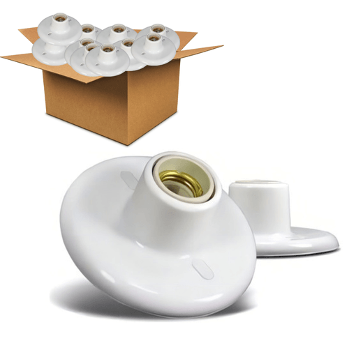 25x Plafonier Plafon Branco Bocal E27 em Porcelana bivolt