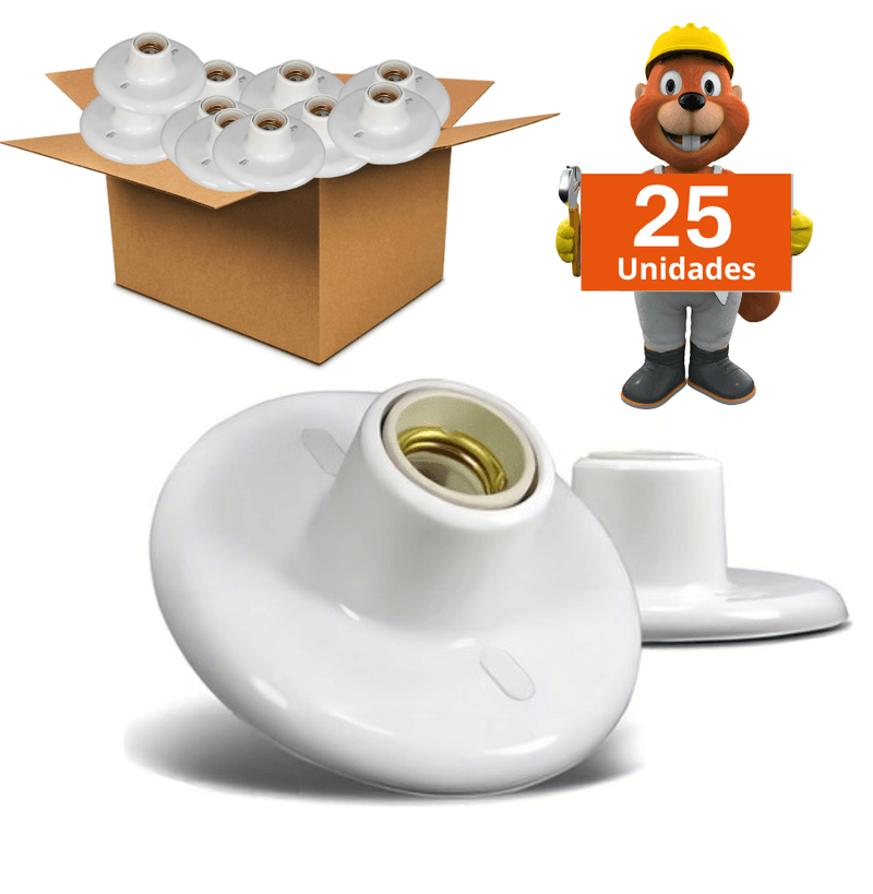 0x-Plafonier-Plafon-Branco-Bocal-E27-em-Porcelana-bivolt1125unidades