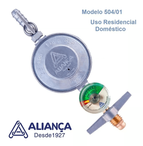 Registro Regulador de Gás com Manômetro 504/01 Aliança