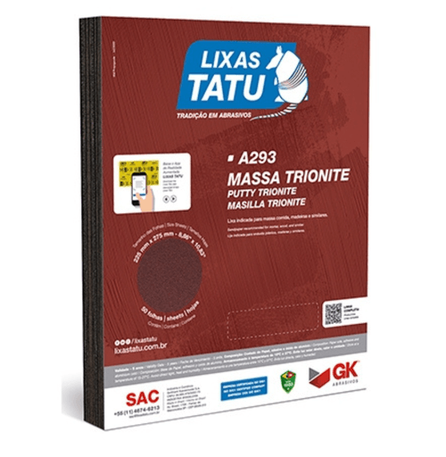 Lixa Massa Para Parede grão 120 C/50 Folhas Tatu