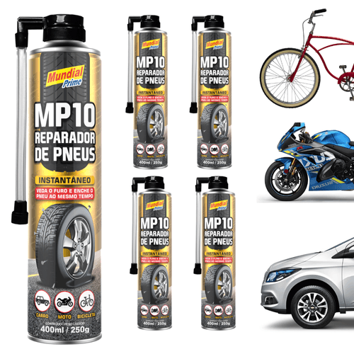 Spray Reparo Furo Pneu furado bike moto carro MP10 kit c/4