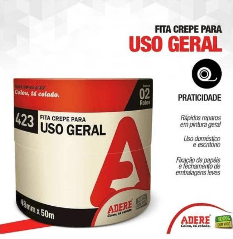 Fita-Crepe-Larga-48x50-Uso-Geral-Adere-Kit-com-2-unidades