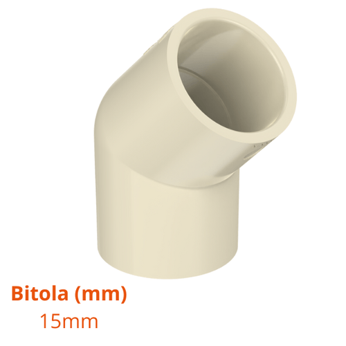 Joelho 45 graus CPVC Agua quente Ultraterm 15 mm Krona