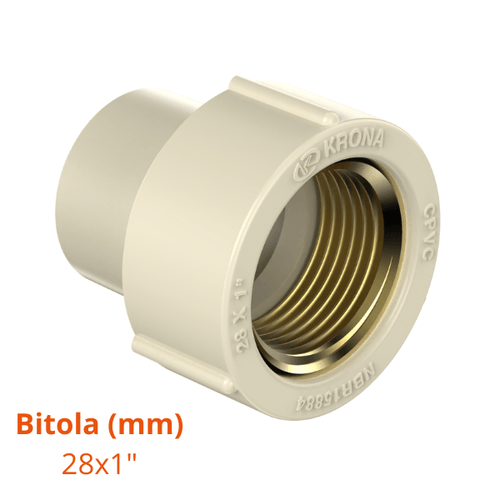 Luva de Transição RF CPVC Agua quente Ultraterm 28mm x 1" Krona