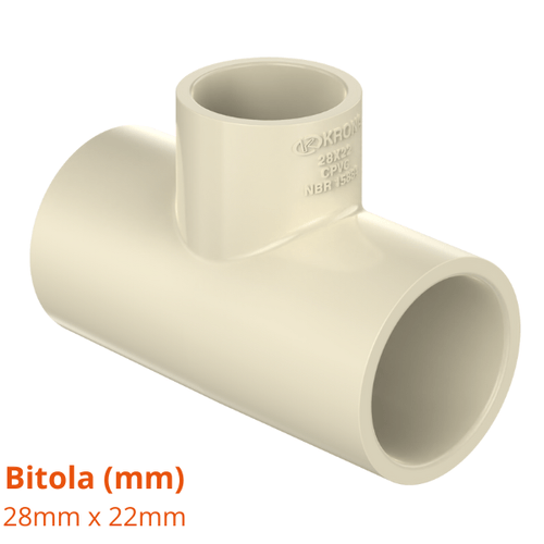 TE de Redução CPVC Agua quente Ultraterm 28 x 22mm Krona